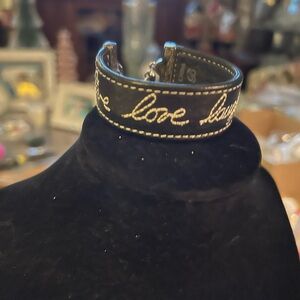 Black Vintage and Black Brighton Bracelet with White Script